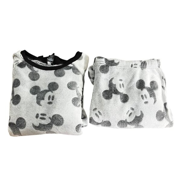 Disney fleece pajamas gray mickey mouse soft long sleeve pullover joggers XXL - Picture 10 of 11